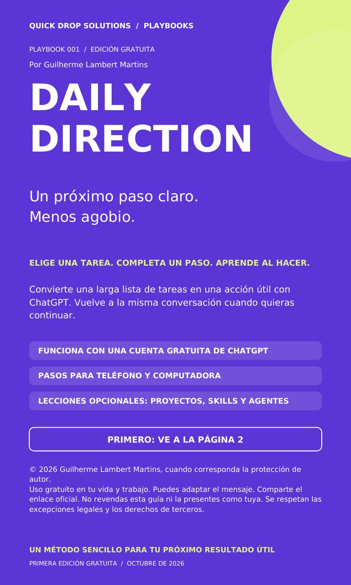 Guía Daily Direction: un próximo paso claro, menos agobio.