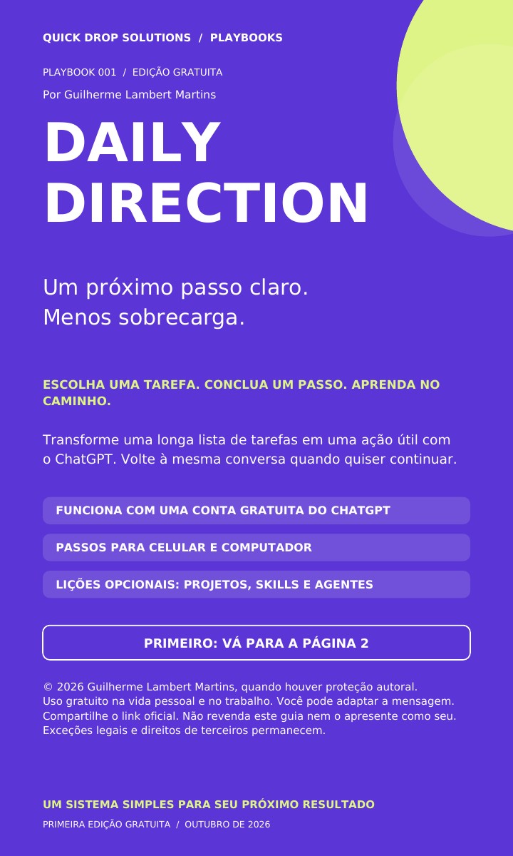 Guia Daily Direction: um próximo passo claro. Menos sobrecarga.